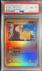2003 Pokémon EX Ruby & Sapphire 61 Numel Reverse PSA 8
