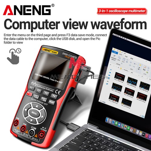 ANENG AOS03 3-in-1 Handheld Multimeter Digital Oscilloscope Signal Generator USA - Picture 9 of 23