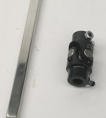 Gearhead 3/4 DD X 3/4 DD Black U-Joint + 22'' Long Universal Steering Shaft Kit