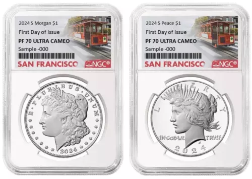 2024 S Morgan &Peace Silver Dollar $1 NGC PF70 UCameo FDI W/OGP Trolley
