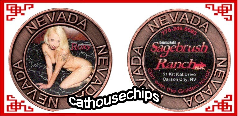 Sagebrush Ranch NEVADA Brothel Girl  Whorehouse Coin Foxy Roxy copper coin.