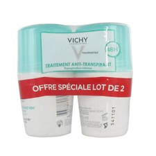Vichy 48H Intensive Anti-perspirant Deodorant Roll-on 2 x 50ml Long Lasting NEW