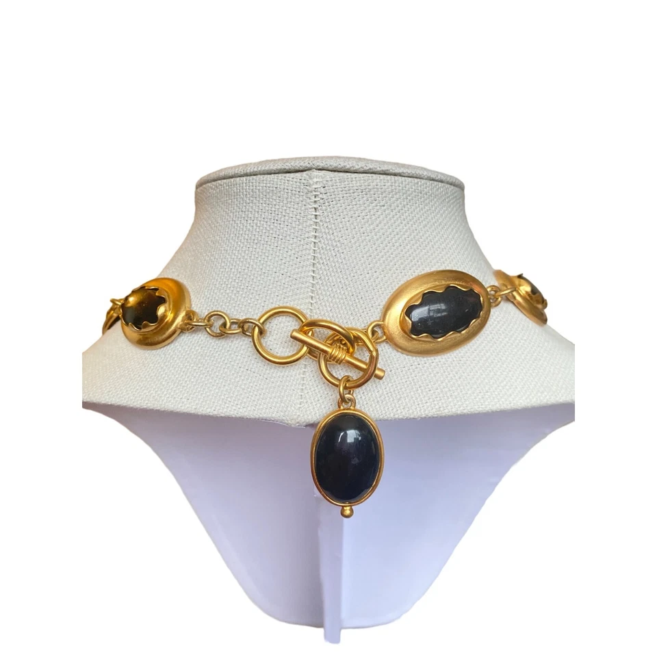 Anne Klein Couture Vintage Años 80 Brutalista Imitación Negro Ónix Conjunto de Piezas Foto 4 de 4