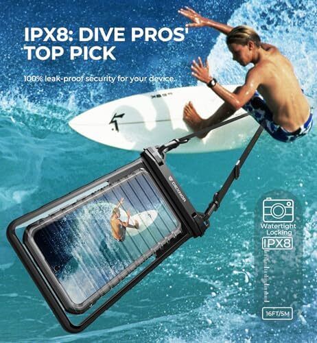 IP68 Bolsa Impermeable para Teléfono, Universal 3D Celular Bolsa Seca Estuche con Ajustable - Imagen 3 de 6