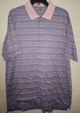   Peter Millar PINK  PURPLE STRIPE Mens Polo Shirt XL X Large NWOT NEW
