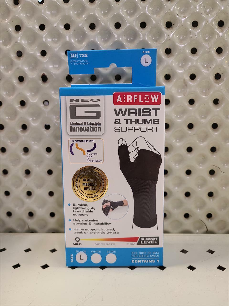 Neo G Wrist and Thumb Support sleeve Size Large Black