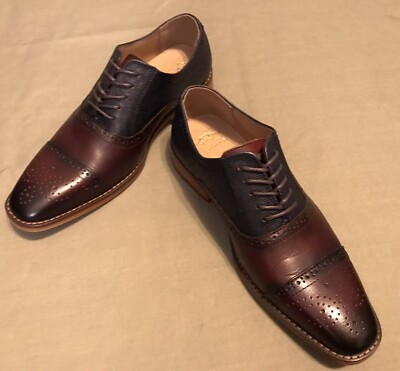La Milano Mens Weston Burgundy Leather Dress Lace Up Oxford  display picture 1