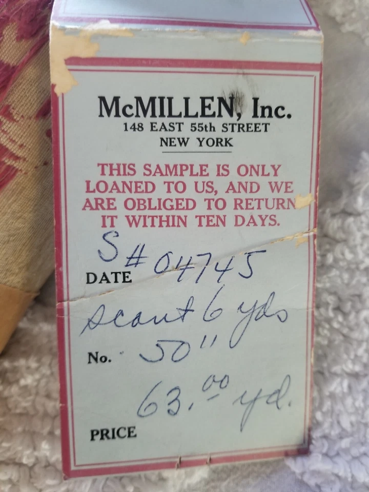 6 Yds 50" Wide Vintage Silk Floral Brocade Gold Rose Blue McMILLEN NEW YORK  - Image 4 of 4