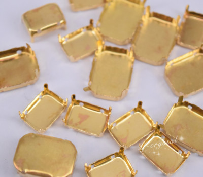 Faceted Glass Rectangle Jewels's Settings For Sewing On Size Selection