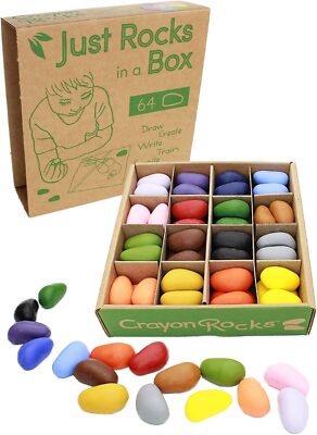 Crayon Rocks Just Rocks Box 16 Colors 64ct Tripod Grip Preschool Classroom USA