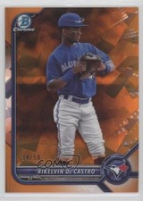 2022 Bowman Sapphire Chrome Prospects Orange 34/50 Rikelvin De Castro 0h4v