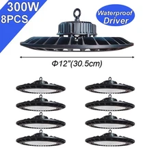 8 Pack 300W Industrial Commercial Warehouse Led Light Fixture 6500K Cold White
