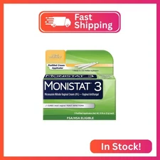 Monistat 3 Day Yeast Infection Treatment for Women, 3 Miconazole Pre-Filled Crea