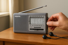 XHDATA D219 Portable Digital Pocket Radio Home AM FM Battery Receiver w/Earphone