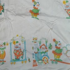 Vintage Riegel Pastel Clowns Baby Receiving Blanket Cotton