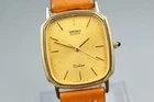 [Near MINT] Vintage SEIKO Dolce 6030-5550 Gold dial quartz tank Men's From JAPAN