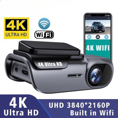 4K 3840*2160P Dash Cam WIFI Car DVR Camera Video 24 Hour Monitoring Night Vision