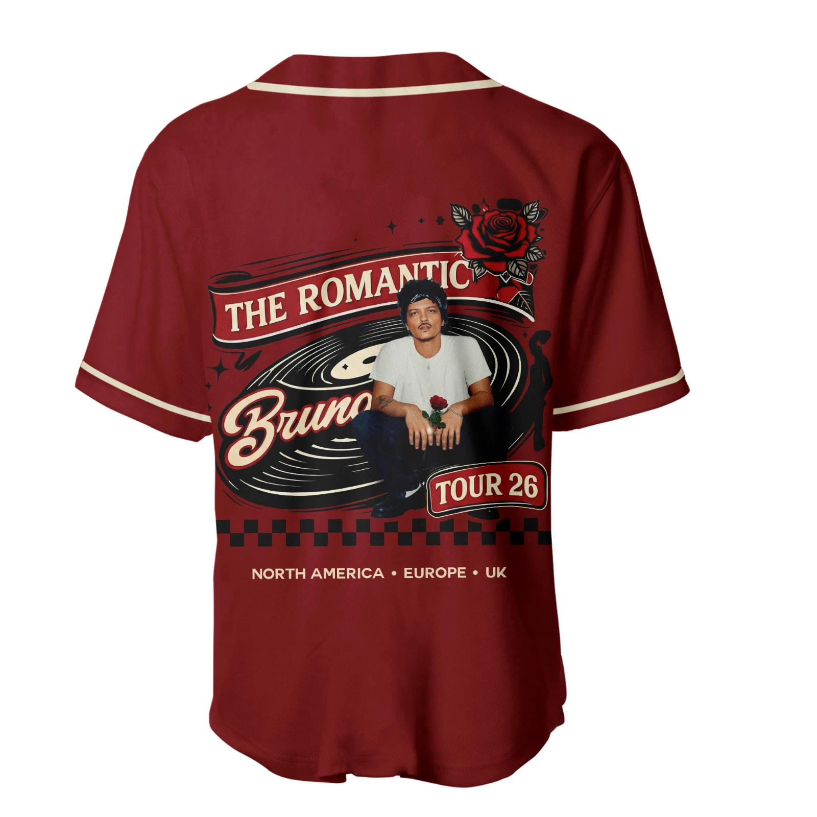 Bruno Mars The Romantic Tour 2026 Baseball Jersey Unisex