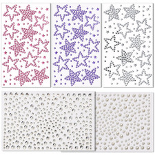 Face Stickers Star Face Gems for Kids Women, Self Adhesive Face Rhinestones Hair
