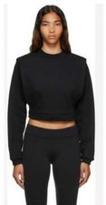 ALO Yoga Cropped Fresh Black Coverup Sweatshirt S