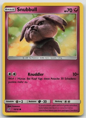 Snubbull 15/18 Holo - Meisterdetektiv Pikachu - DE - NM - Pokemon TCG