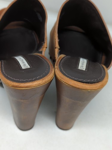 VERA WANG LAVENDER Women’s Open Toe Warm Brown Leather Platform Heels Sz 8.5 M - Picture 9 of 24