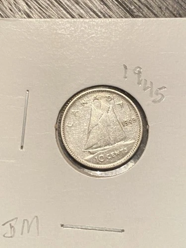 canadian silver dime 1945