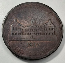 1812 BIRMINGHAM WORKHOUSE 1 ONE PENNY 1d TOKEN COIN