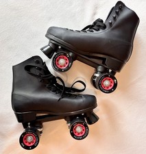 Chicago Roller Skates Men  s 9 Quad Skates-Black/Red Wheel- Chicago Skates CRS305