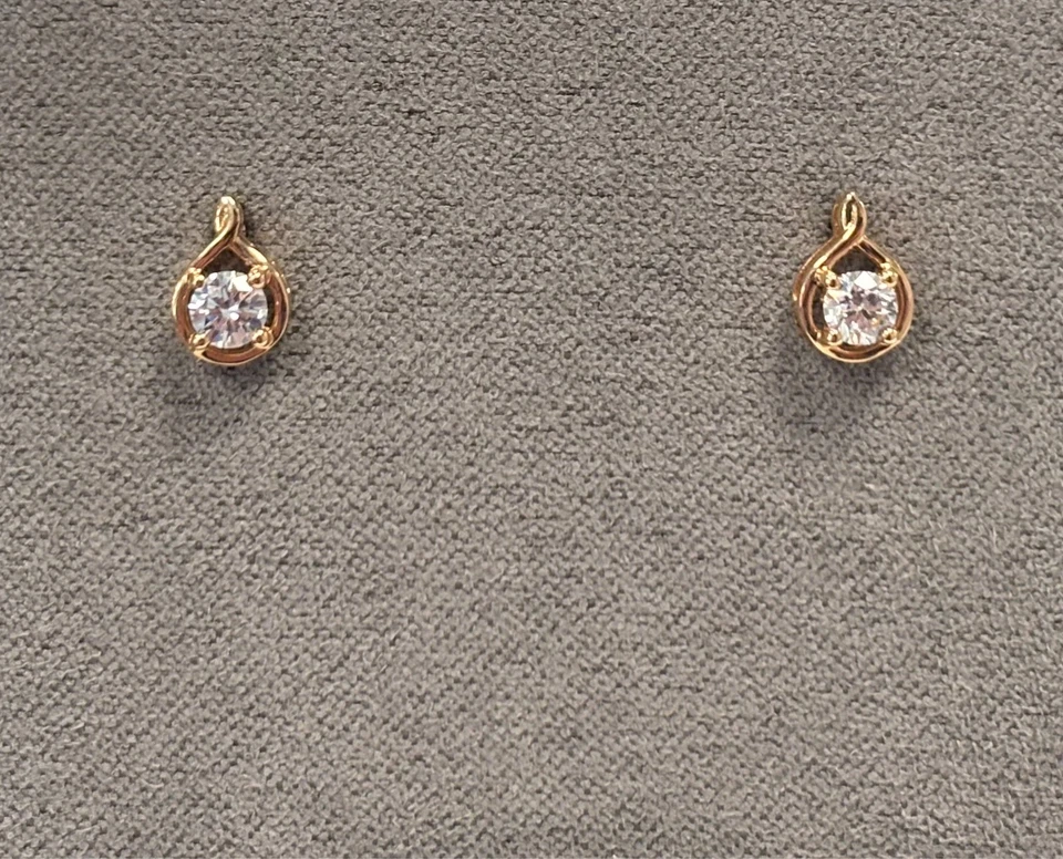 Clogau 18ct Rose Gold 1854 Welsh Royalty Diamond Earrings Rare - Image 3 of 4