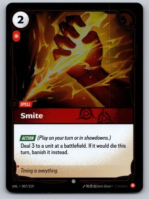 Smite 007/219 Common Unleashed Riftbound Foil Near Mint