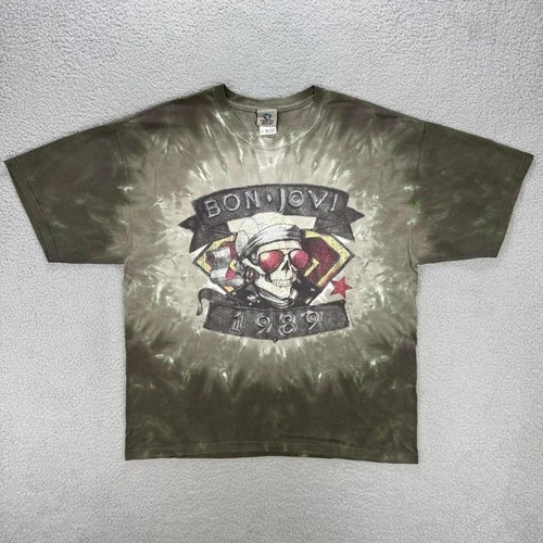Liquid Blue Bon Jovi 1989 T Shirt XL Grey Tie Dye Tour 2007 1980s vintage concert t-shirt, vintage, size XL, single stitch, B+ condition
