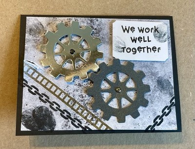 4 Stampin' Up! We Work Well Together GEARS AND TEXTURES Card Kit DIY Gears Move