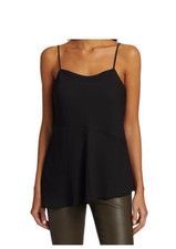 Theory Women's Black Chiffon Asymmetric Slip Cami