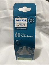 1 Box Of 4 Philips Avent Anti-Colic BPA Free Nipples 1 Month  Flow 2