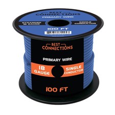 18 Gauge Car Audio Primary Wire 100ft  Blue   Remote, Power/Ground Electrical