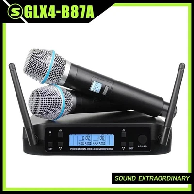 New GLXD4 Vocal Dual Channel Wireless Microphone SHURE 2 BETA58A GLXD24 EU Plug