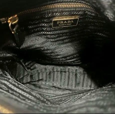 PRADA Shoulder Bag Nylon Gold Nero Black thumbnail 6