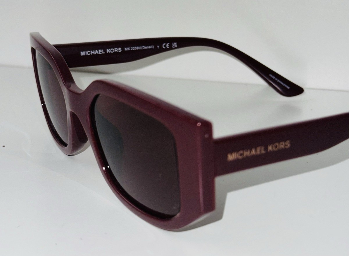 MICHAEL KORS Rectangular Oxblood Denali Women's Sunglasses NEW