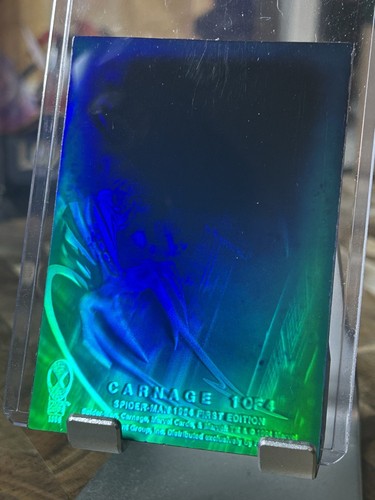 1994 Error Fleer Marvel Amazing SpiderMan Misprint Carnage Hologram Blue VLP NM - Picture 5 of 9