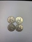 Ben Franklin SiIver Half DolIars 90% SiIver Lot of 4