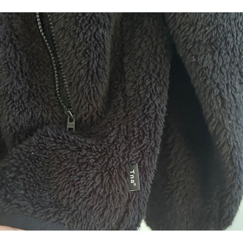 TNA Aritzia Teddy Bear full zip fleece jacket M black - Picture 2 of 7