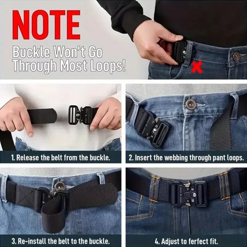 Cintura tattica esercito militare cintura pantaloni fibbia chiusura rapida outdoor - Foto 4 di 9