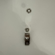 100PCS Metal Badge Clips with Clear PVC Straps for ID Card Holders