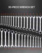 Premium 30-Piece Combination Wrench Set