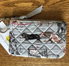 Vera Bradley BEST IN SHOW Zip ID Case holder mini wallet coin Dogs Dachshund New