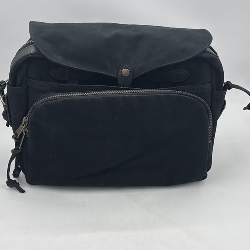 Filson Rugged Twill Padded Computer Bag Black Brass Hardware 11070258 MSRP $625
