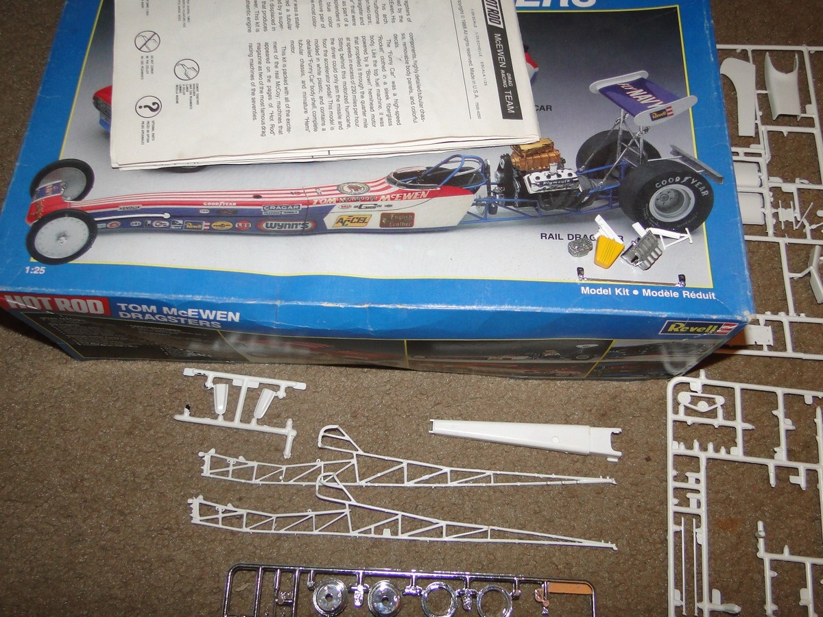1988 Revell Hot Rod Tom McEwen Dragster ONLY 1/25 Model Kit NHRA
