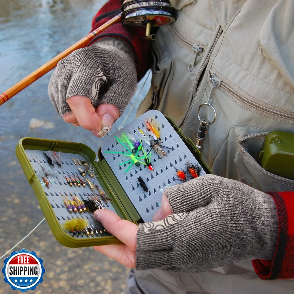 Palmyth Wool Fingerless Fishing Gloves - Warm for Men and Women: Cold Weather - Image 3 of 4