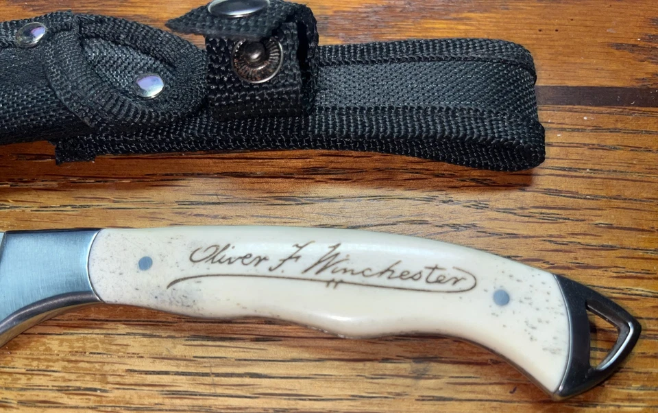 Cuchillo Oliver F Winchester hoja dentada Full Tang con funda Foto 3 de 4